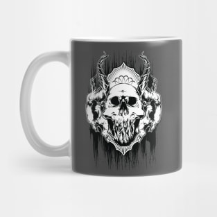 Horned Skull with Crown Halloween Graphic Mug